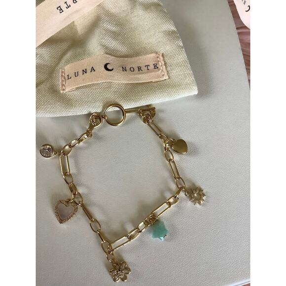Luna 🌜 Norte genuine stones Toggle Bracelet Brass - Picture 1 of 4
